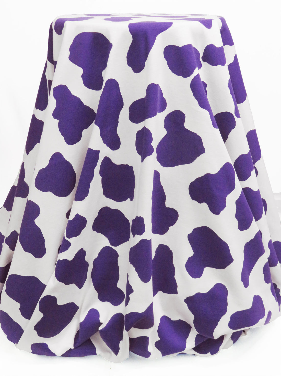 Royal Grape/White Cotton/Polyester Cow Spot Print Interlock Knit 56W