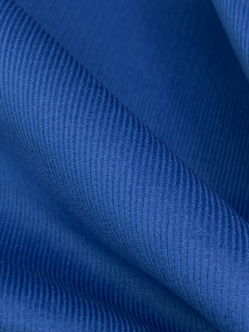 Cyan Cobalt Blue 100% Cotton Pinwale Corduroy 58W