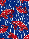 Dark Powder Blue/Crimson Red/White Cotton/Polyester Crab Print Jersey Knit 62W