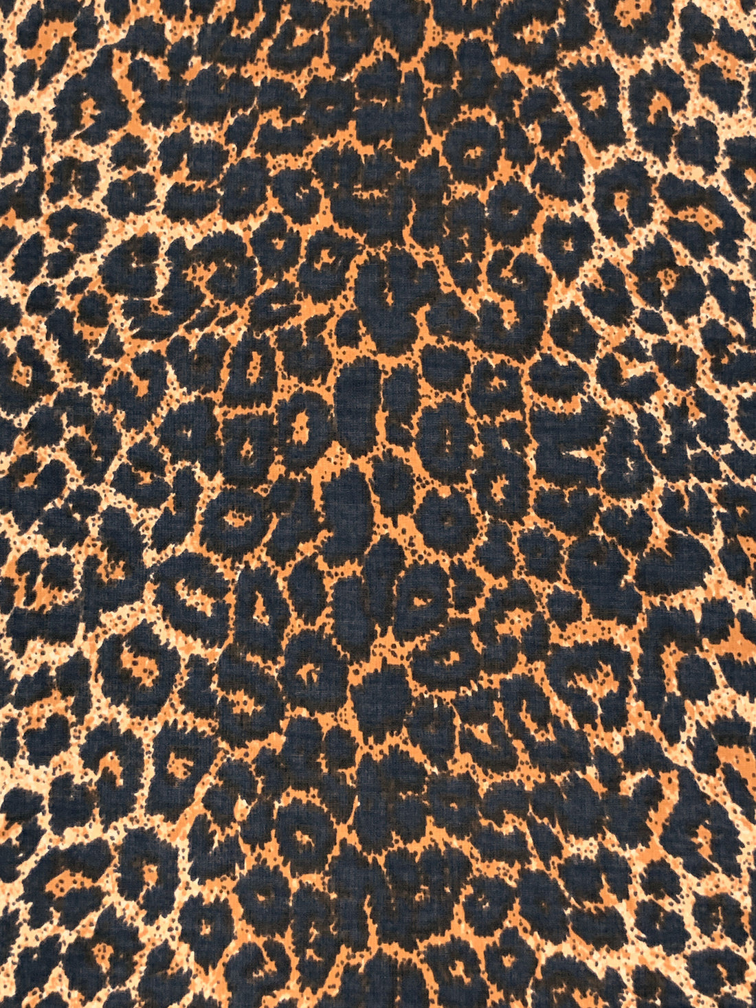 Raw Sienna/Apricot/Black 100% Rayon Animal Print Poplin 56W
