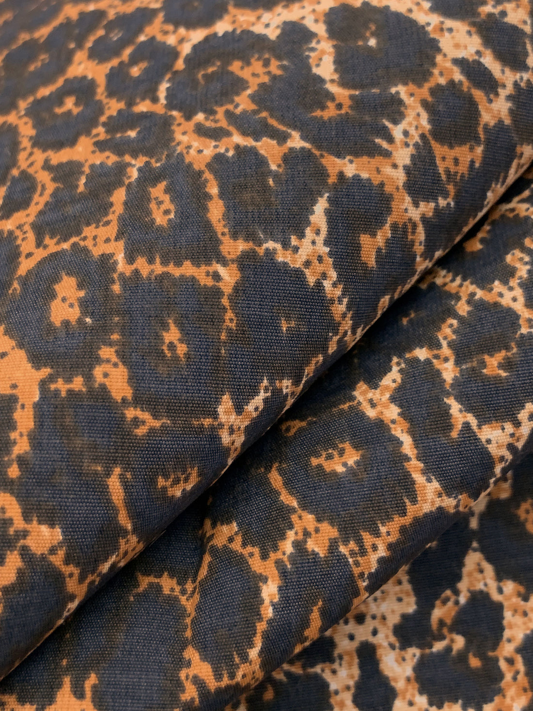 Raw Sienna/Apricot/Black 100% Rayon Animal Print Poplin 56W