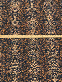 Raw Sienna/Apricot/Black 100% Rayon Animal Print Poplin 56W