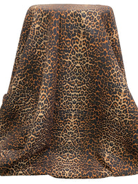 Raw Sienna/Apricot/Black 100% Rayon Animal Print Poplin 56W