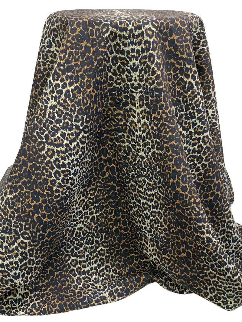 Dark Tan/Cream/Black 100% Rayon Animal Print Poplin 60W