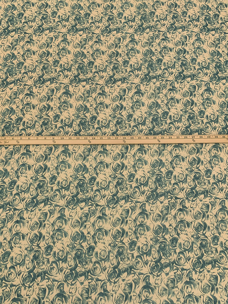 Pale Oak/Slate Gray 100% Rayon Floral Print Georgette 50W