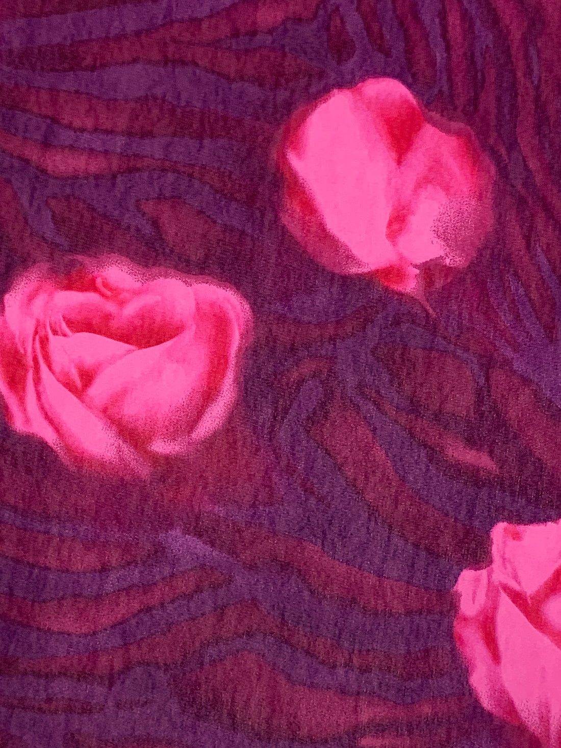 Byzantium Purple/Hot Pink/Medium Ruby 100% Rayon Abstract Floral Print Georgette 50W