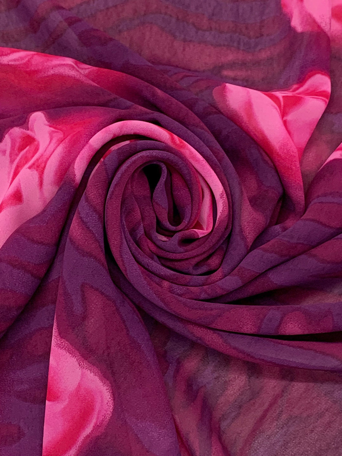 Byzantium Purple/Hot Pink/Medium Ruby 100% Rayon Abstract Floral Print Georgette 50W