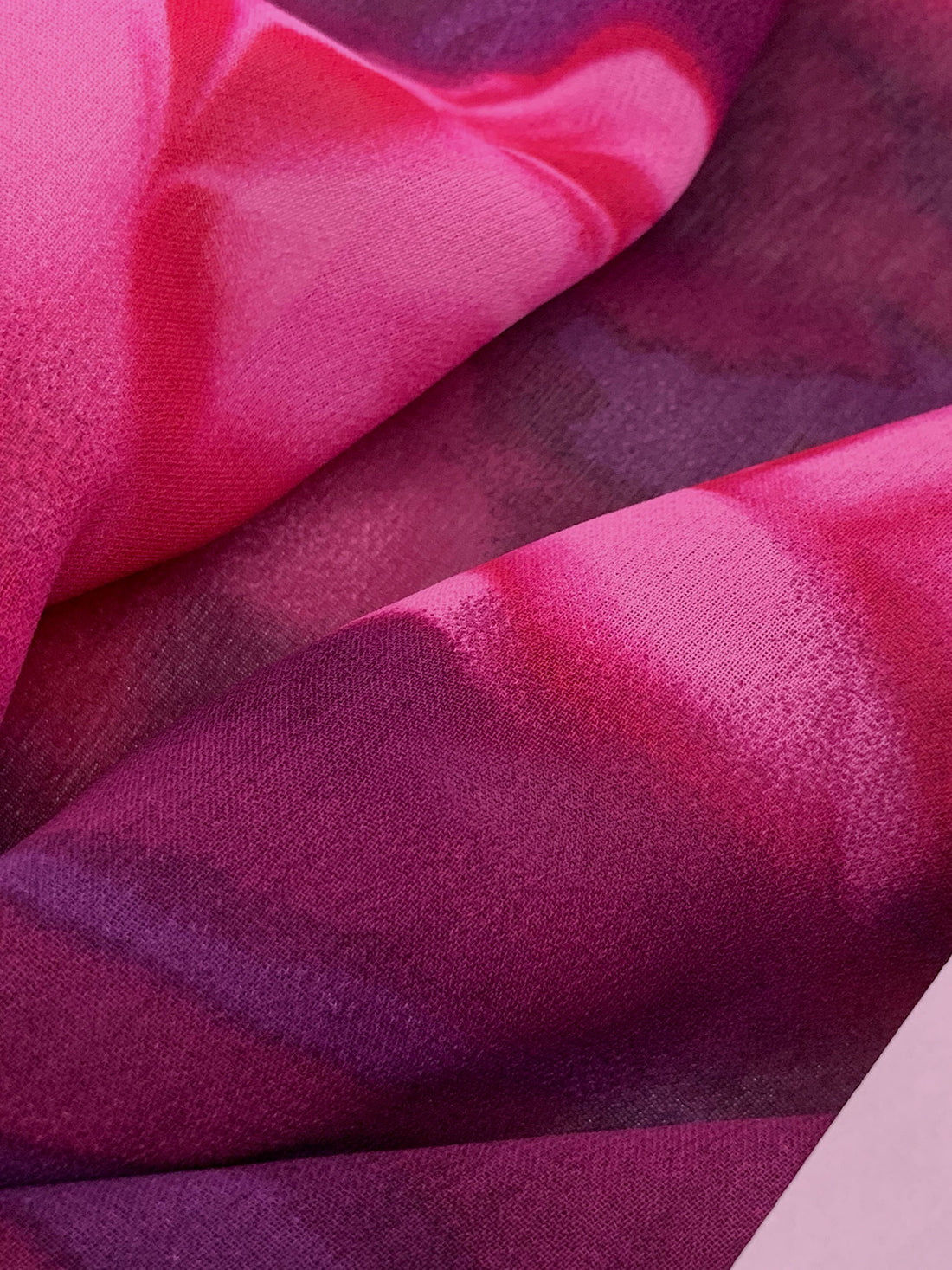 Byzantium Purple/Hot Pink/Medium Ruby 100% Rayon Abstract Floral Print Georgette 50W