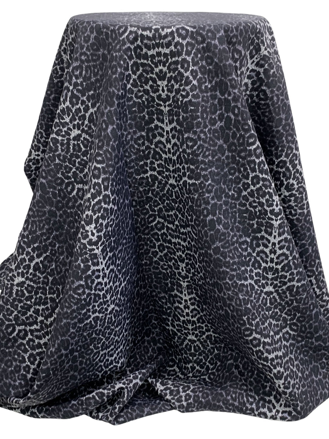 Soft Silver/Slate Blue/Black 100% Rayon Animal Print Poplin 56W