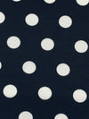 Dark Navy/White Cotton/Lycra Polka Dot Print Jersey Knit 60W