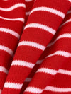 Crimson Red/White Cotton/Polyester Horizontal Stripe Interlock Knit 62W