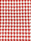 Venetian Red/White Cotton/Polyester Mini Houndstooth Print Interlock Knit 50W