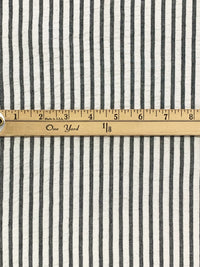 White/Deepest Charcoal Gray 100% Cotton Vertical Stripe Weave Seersucker 54W