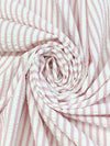 White/Cameo Pink 100% Cotton Vertical Stripe Weave Seersucker 56W