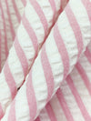 White/Cameo Pink 100% Cotton Vertical Stripe Weave Seersucker 56W
