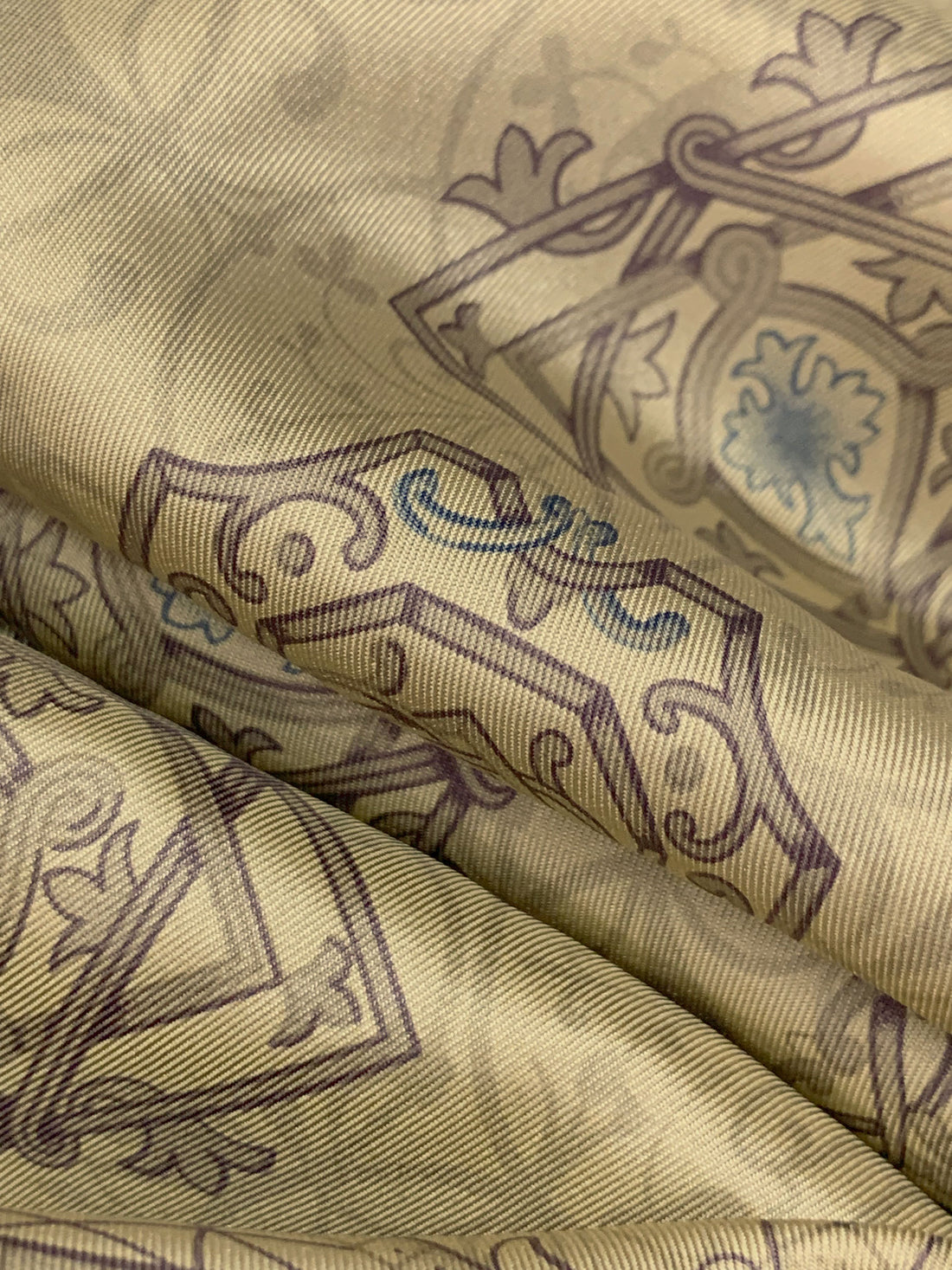 Polished Brass/Dark Mauve/Multi 100% Silk Diagonal Medallion Print Twill - Johnny Was - 45W