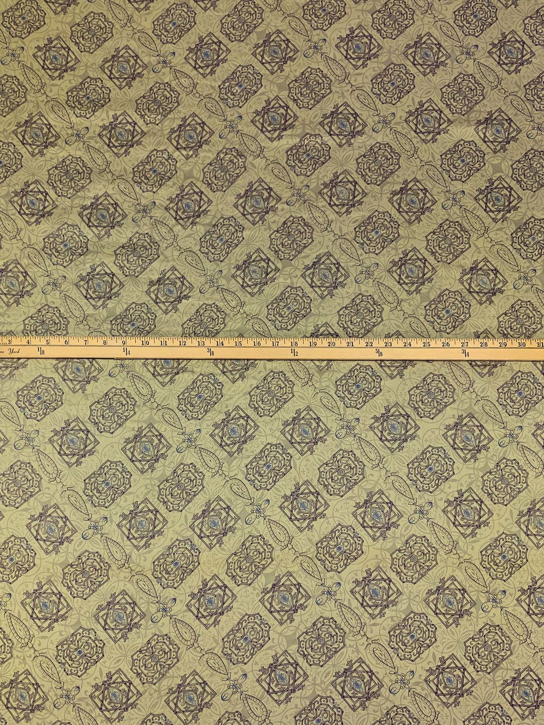Polished Brass/Dark Mauve/Multi 100% Silk Diagonal Medallion Print Twill - Johnny Was - 45W
