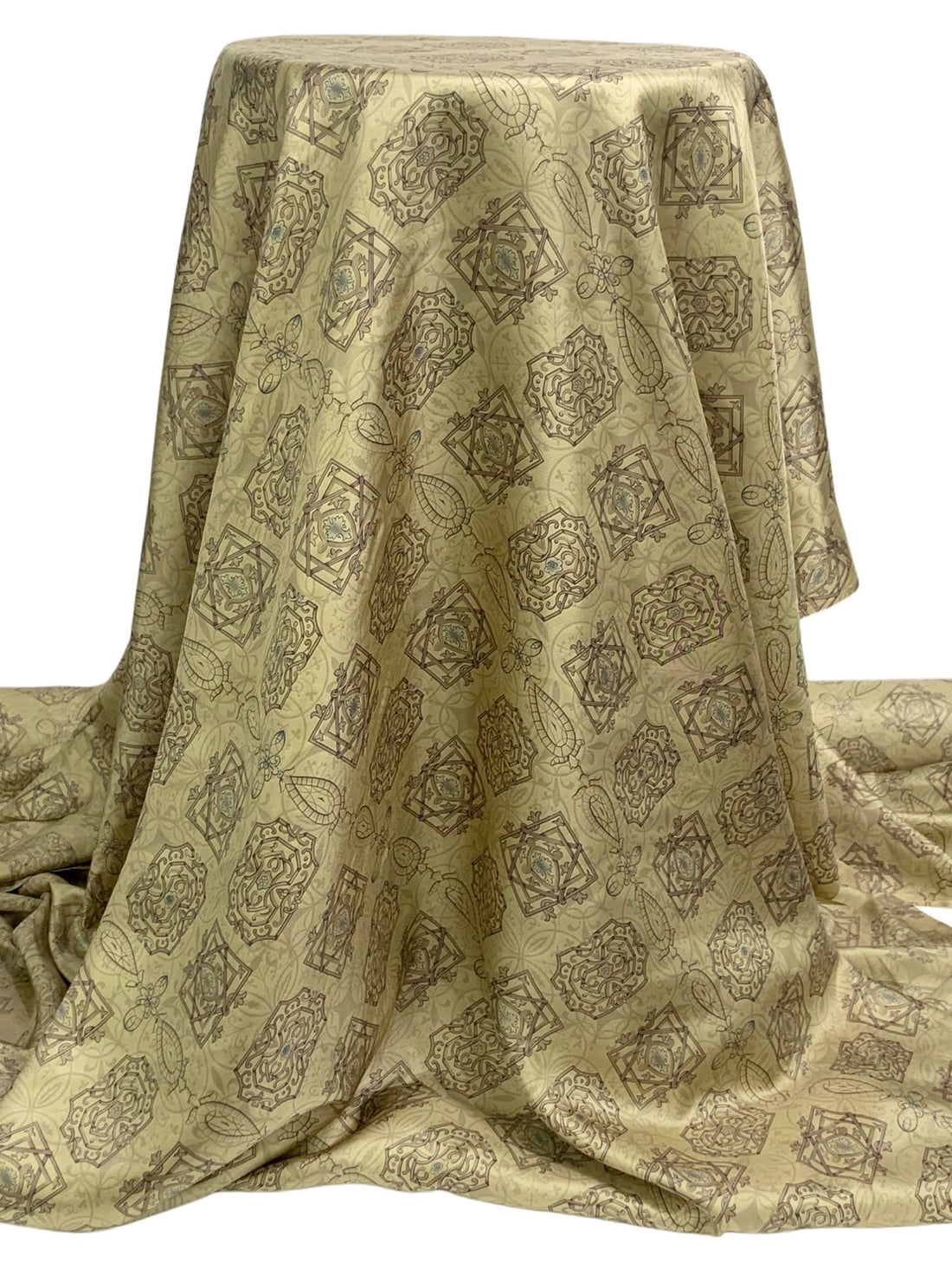 Polished Brass/Dark Mauve/Multi 100% Silk Diagonal Medallion Print Twill - Johnny Was - 45W