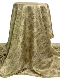 Polished Brass/Dark Mauve/Multi 100% Silk Diagonal Medallion Print Twill - Johnny Was - 45W