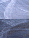 Midnight Blue/Black/Tropical Blue/White Polyester/Metallic/Lycra Abstract Wave Print Pleated Sheer Knit - NY Designer - 54W