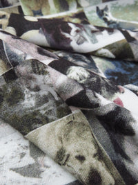 Sepia/Pale Gray/Olive/Multi Rayon/Lycra Dog Photo Collage Print Jersey Knit - Imported From Italy - 52W