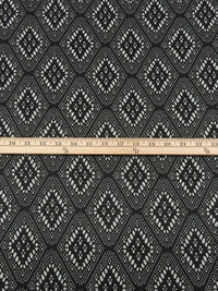 Black/Stone Taupe Polyester/Lycra Diamond Lace With Knit Backing - NY Designer - 60W