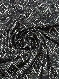 Black/Stone Taupe Polyester/Lycra Diamond Lace With Knit Backing - NY Designer - 60W