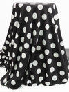 Black/Ghost White Polyester/Rayon/Spandex Polka Dot Jacquard Double Knit - NY Designer - 57W