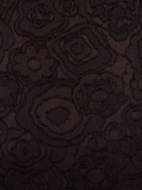 Rich Dark Chocolate Polyester/Lycra Floral Weave Stretch Jacquard 45W