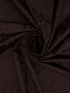 Rich Dark Chocolate Polyester/Lycra Floral Weave Stretch Jacquard 45W