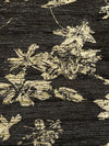 Black/Gold Polyester/Metallic/Lycra Floral Foil Print Pleated Sheer Knit - NY Designer - 54W
