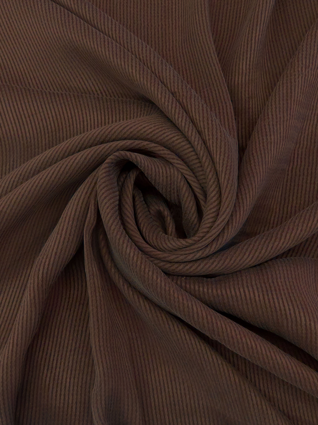 Acajou Brown/Chocolate 100% Rayon Vertical Stripe Weave Sandwashed Blouseweight Woven - NY Designer - 40W