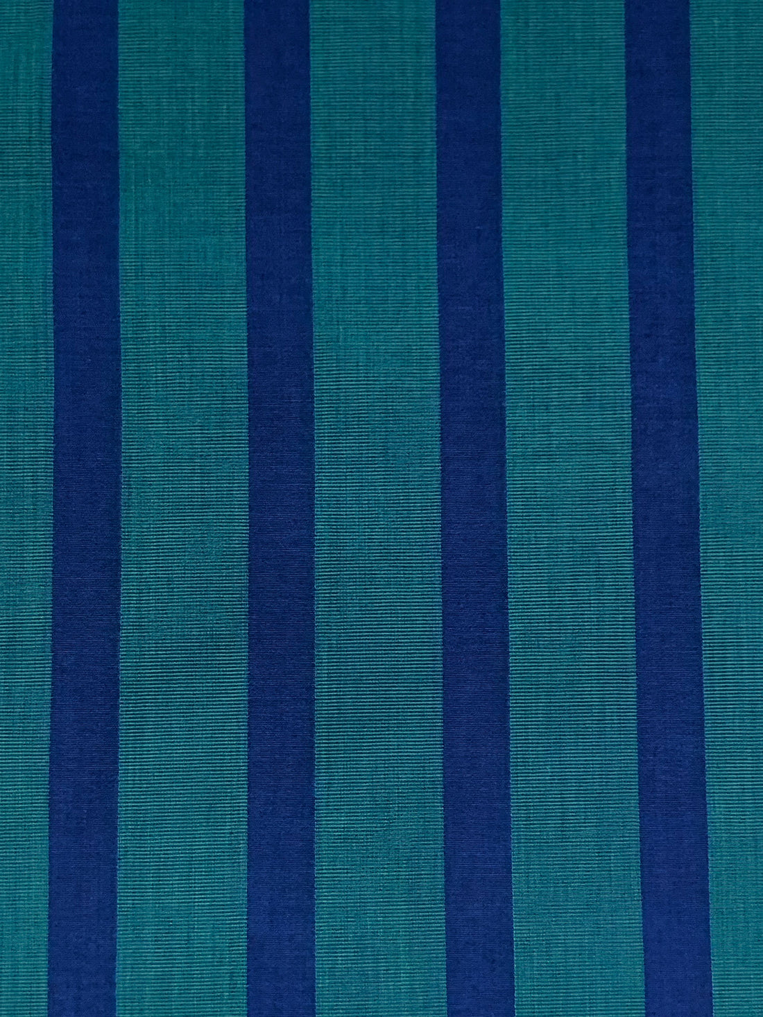 Indigo Blue/Peacock Teal 100% Cotton Vertical Yarn-Dyed Stripe Shirting - NY Designer - 58W