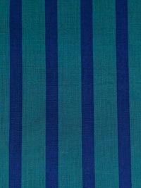 Indigo Blue/Peacock Teal 100% Cotton Vertical Yarn-Dyed Stripe Shirting - NY Designer - 58W
