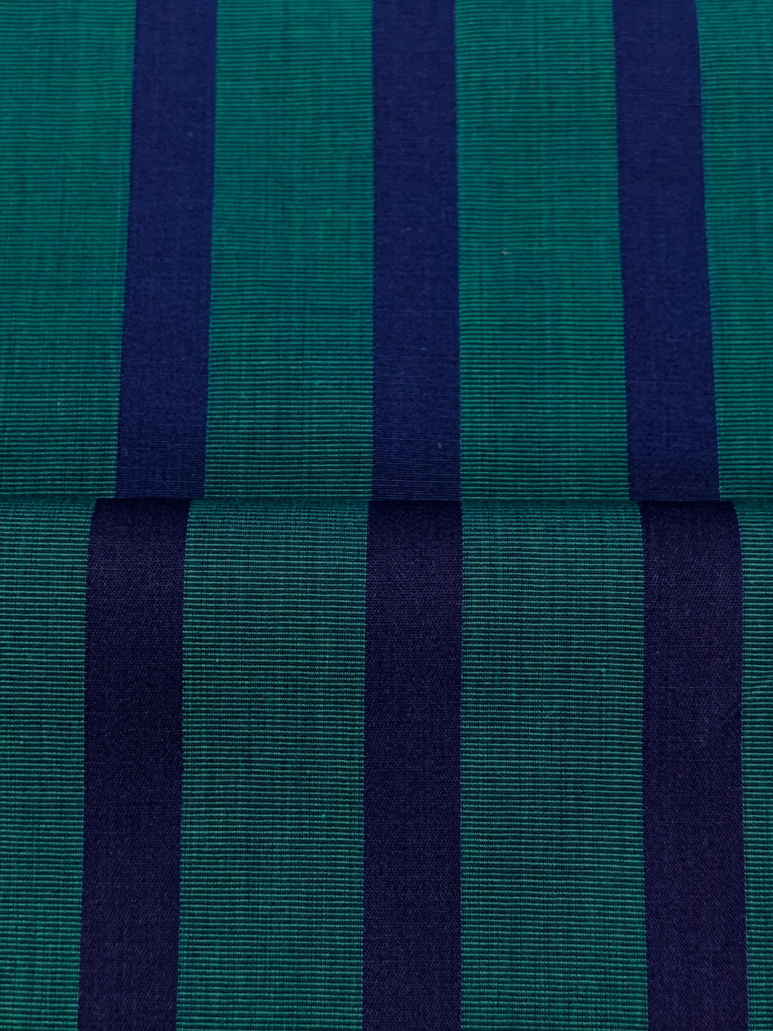 Indigo Blue/Peacock Teal 100% Cotton Vertical Yarn-Dyed Stripe Shirting - NY Designer - 58W