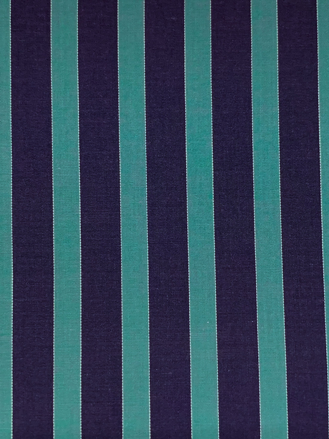 Indigo/Deep Turquoise 100% Cotton Vertical Yarn-Dyed Stripe Shirting - NY Designer - 58W