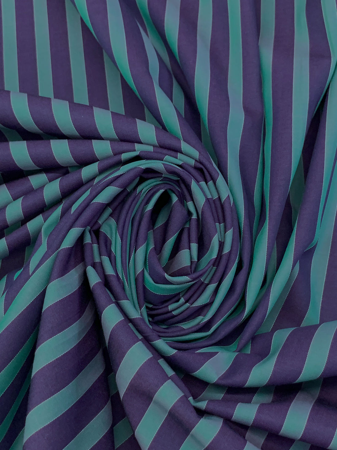 Indigo/Deep Turquoise 100% Cotton Vertical Yarn-Dyed Stripe Shirting - NY Designer - 58W