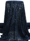 Dark Navy Polyester/Lycra Floral Stretch Lace - NY Designer - 54W