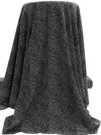 Black/White 100% Polyester Scattered Abstract Dot Print Peachskin Blouse Weight Woven - Imported From Italy - 58W