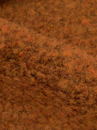 Muted Pumpkin/Black Wool/Nylon/Lycra Looped Chunky Sweater Knit - Imported From Italy - 57W