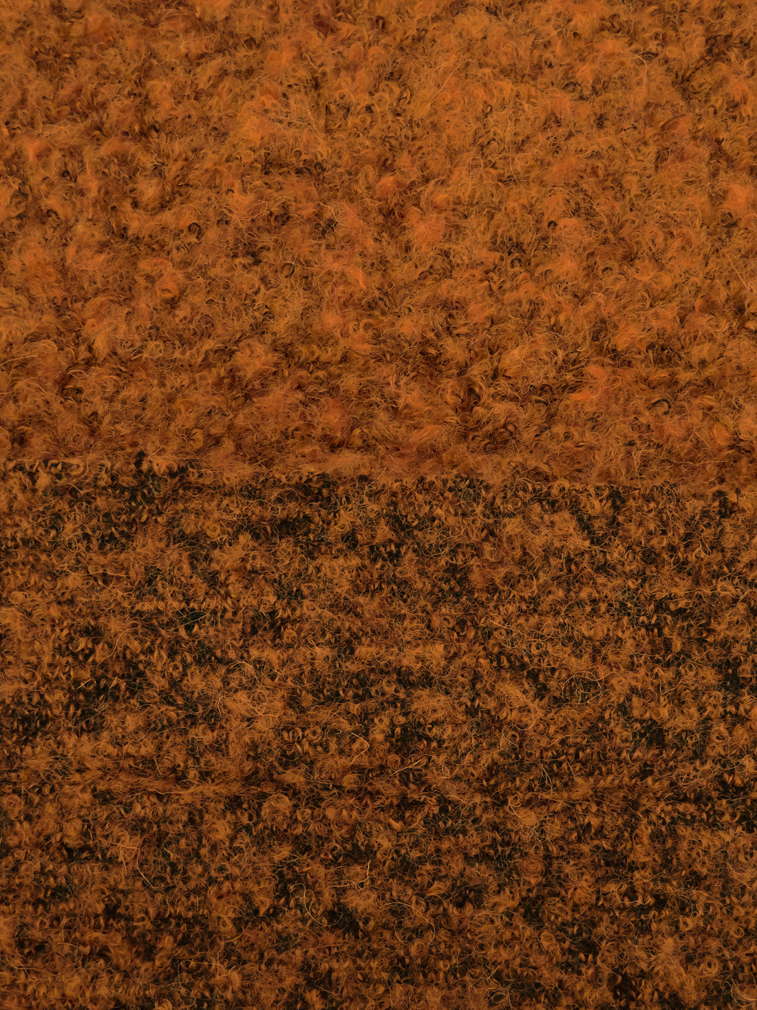 Muted Pumpkin/Black Wool/Nylon/Lycra Looped Chunky Sweater Knit - Imported From Italy - 57W