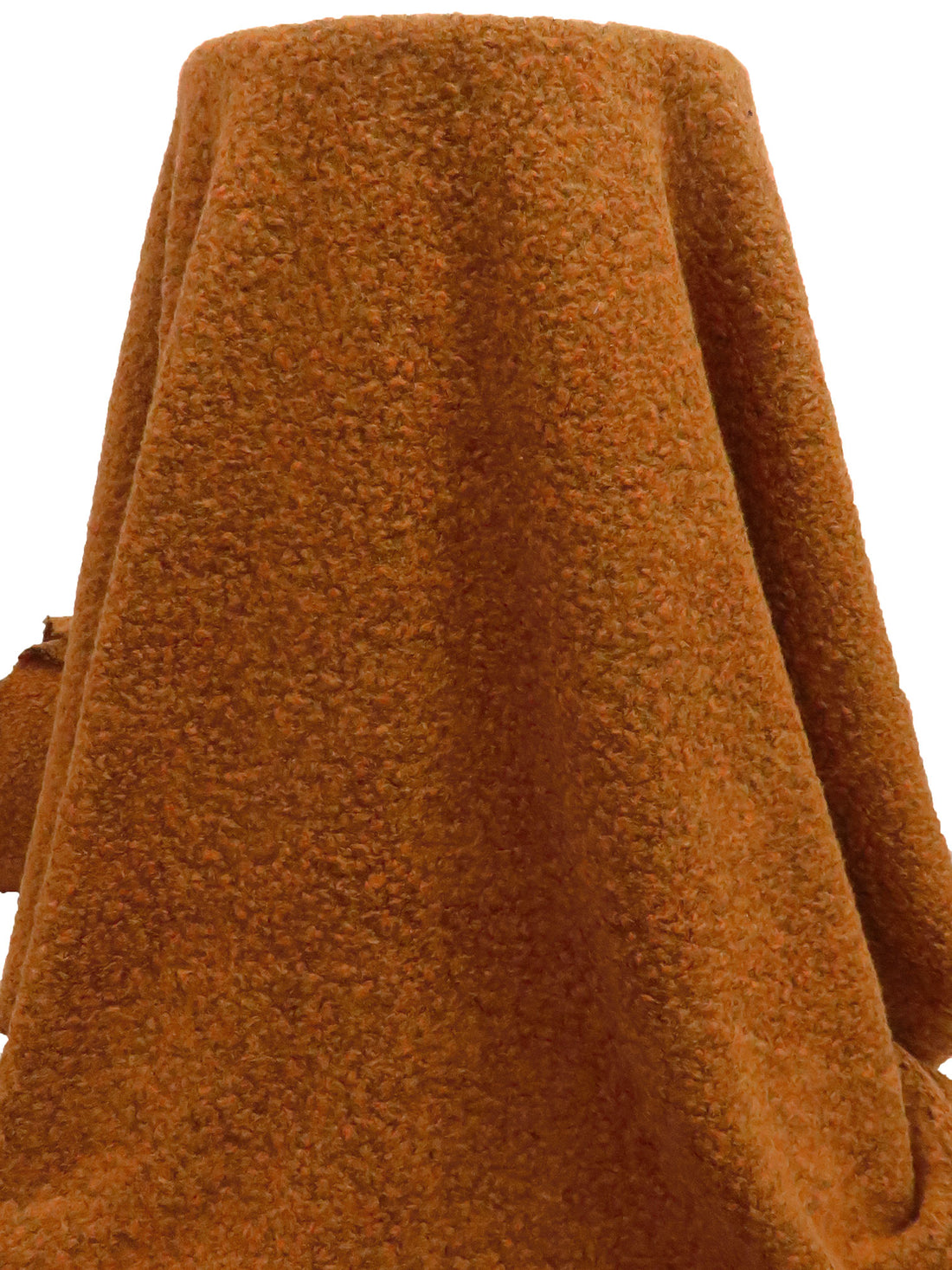 Muted Pumpkin/Black Wool/Nylon/Lycra Looped Chunky Sweater Knit - Imported From Italy - 57W