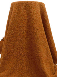 Muted Pumpkin/Black Wool/Nylon/Lycra Looped Chunky Sweater Knit - Imported From Italy - 57W