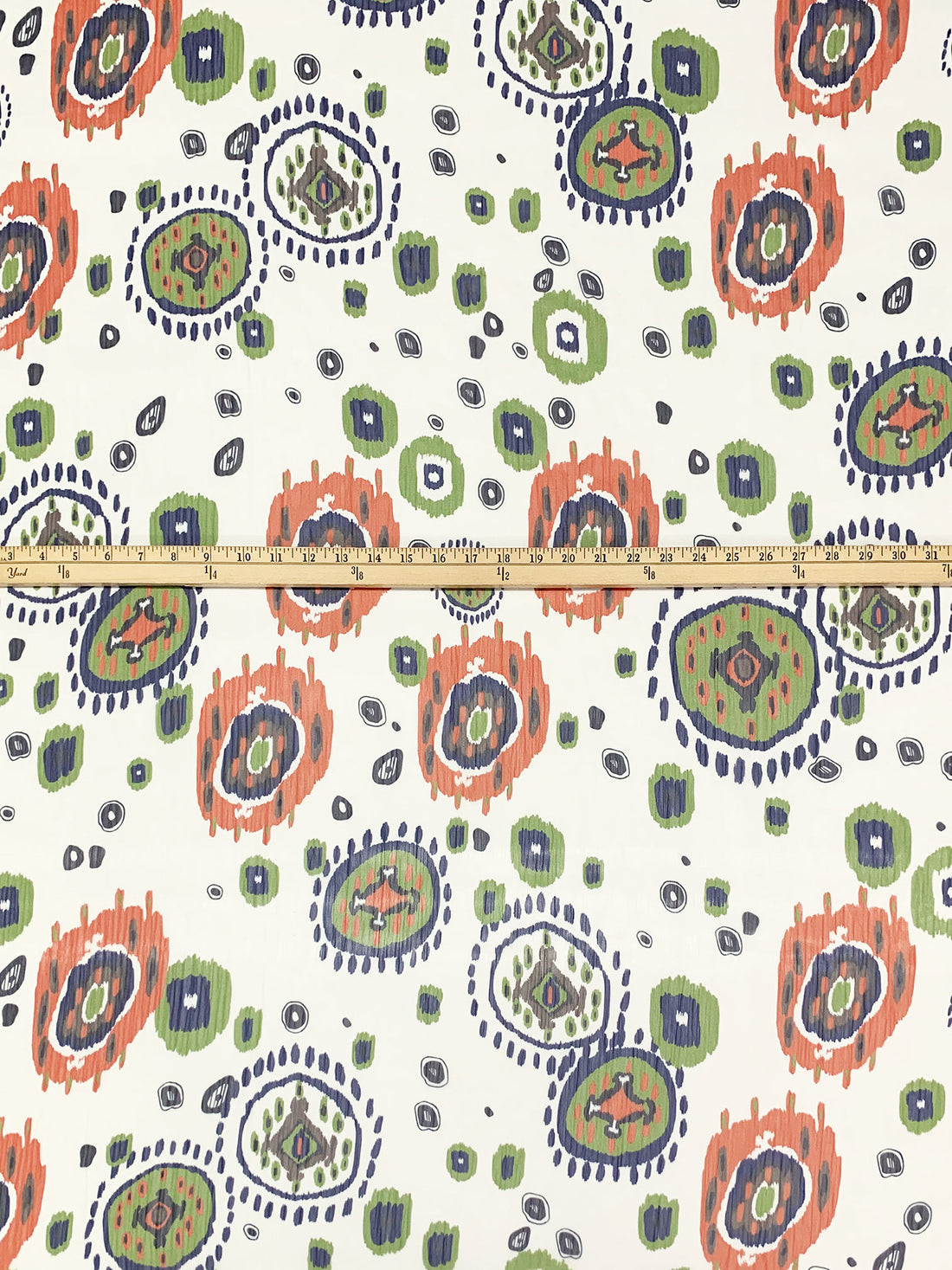 Soft Ivory/Royal Autumn/Navy/Black 100% Polyester Abstract Medallion Print Crinkle Chiffon - Imported From Italy - 58W