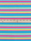 Sky Blue/Fruit Punch Pink/Lemon/Multi Cotton/Polyester Horizontal Stripe Jersey Knit 58W