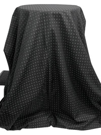 Titanium/Black 100% Cotton Novelty Grid Diamond Weave Jacquard Shirting - Imported From Italy - 57W