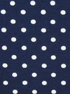 Navy/White Cotton/Lycra Mini Polka Dot Print Jersey Knit 58W