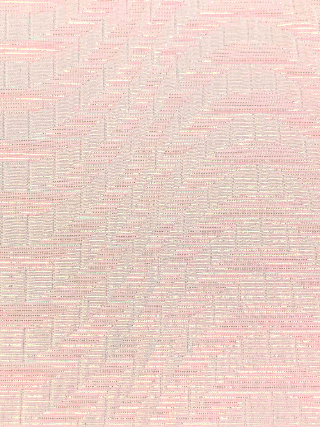 Baby Pink/Gold Polyester/Metallic Novelty Waves Weave Brocade - NY Designer - 54W