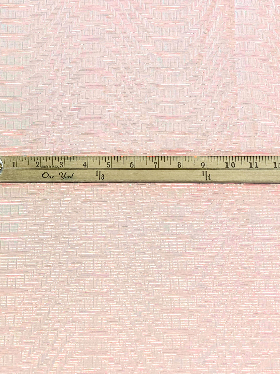 Baby Pink/Gold Polyester/Metallic Novelty Waves Weave Brocade - NY Designer - 54W