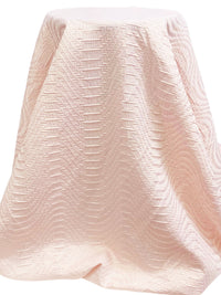 Baby Pink/Gold Polyester/Metallic Novelty Waves Weave Brocade - NY Designer - 54W